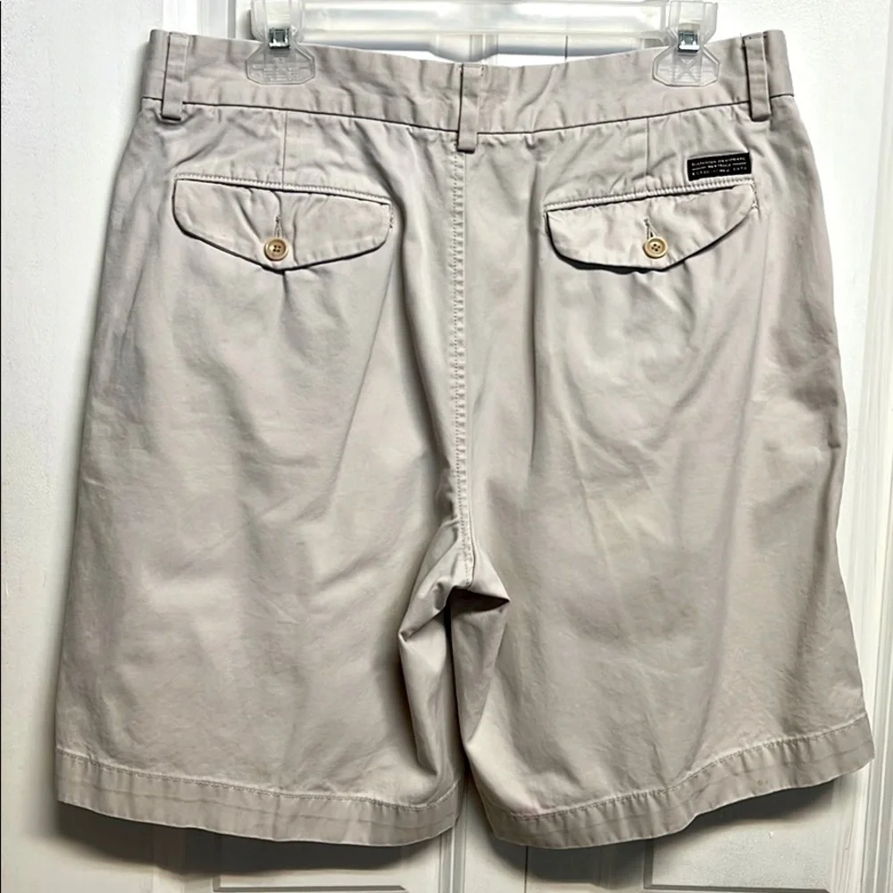 Banana Republic Cream 4 Pocket Flat Front Chino Khaki Shorts Size 34